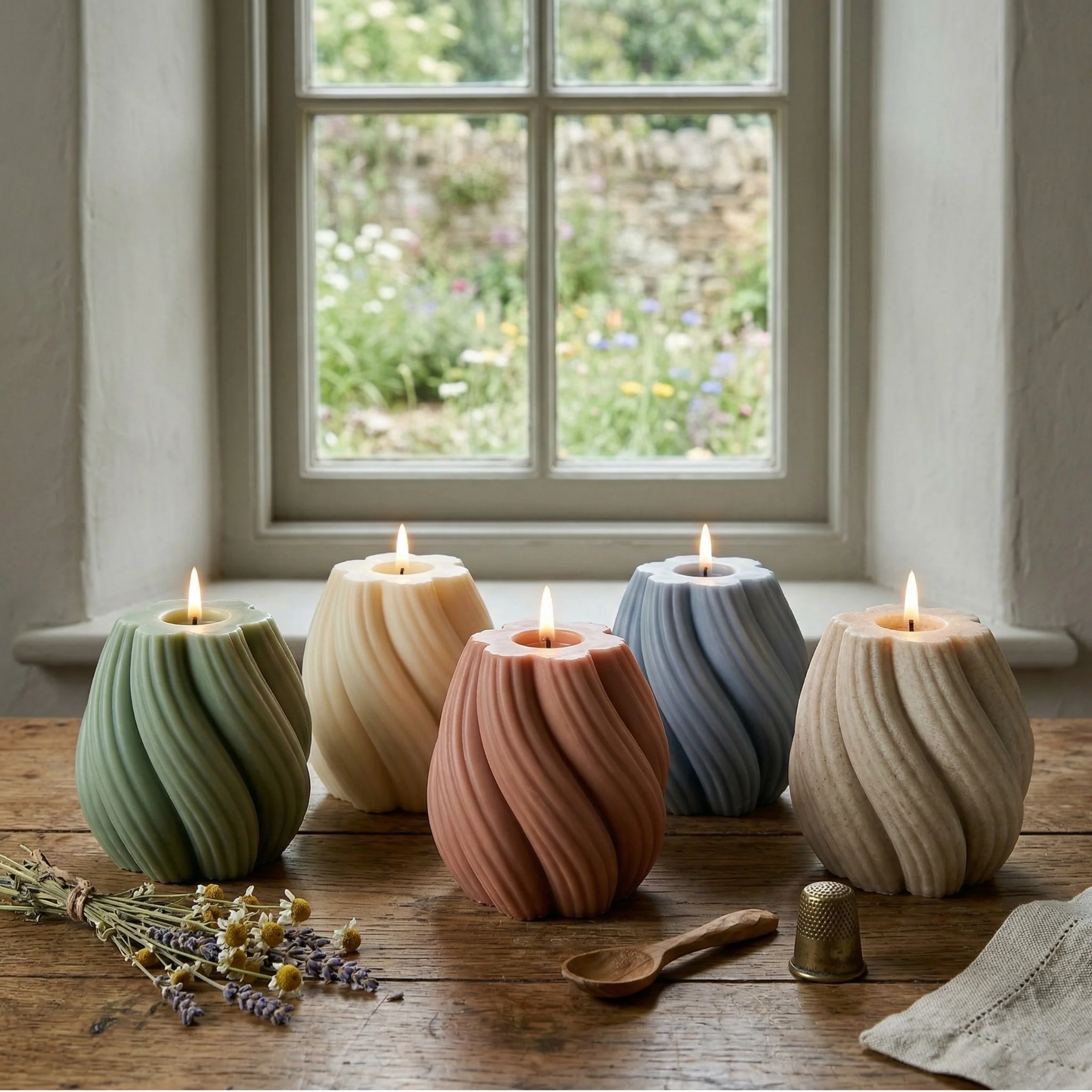 Geometric Swirl Pillar Candle Mould — Sculptural Twist Shape - Image 3