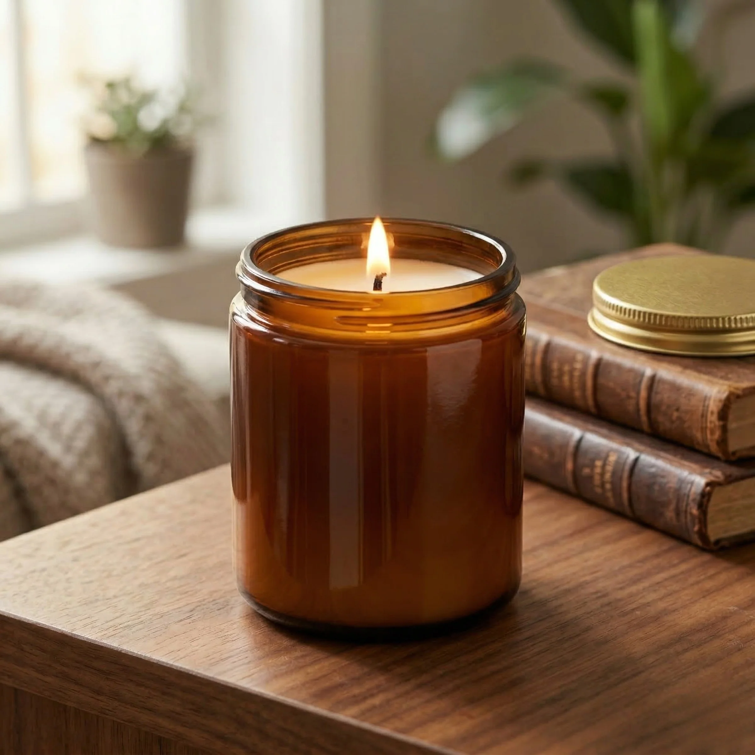 180ml Amber Glass Apothecary Jar - No Lid - Image 4