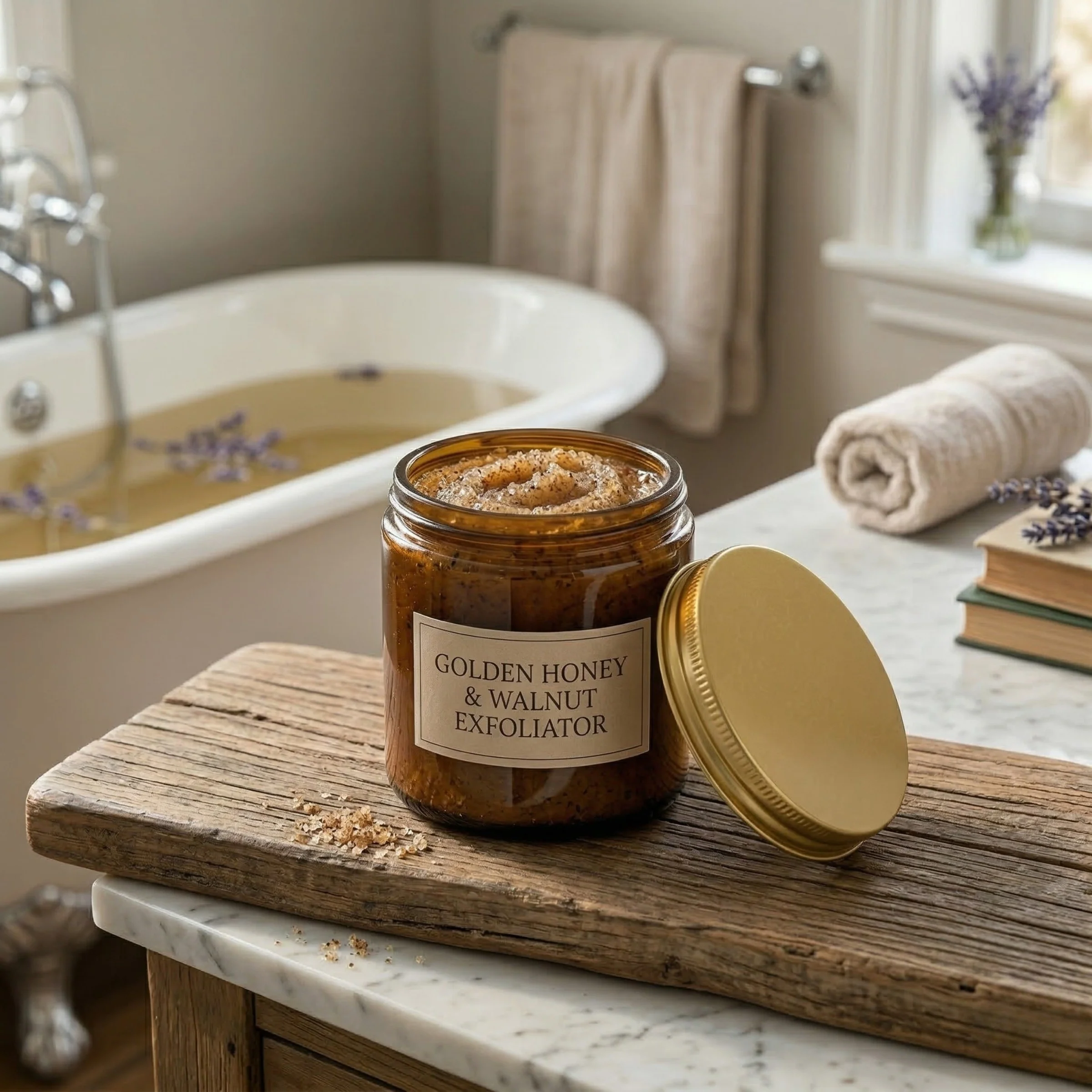 Gold Aluminium Lid — Fits Amber Apothecary Jar — 250ml - Image 2