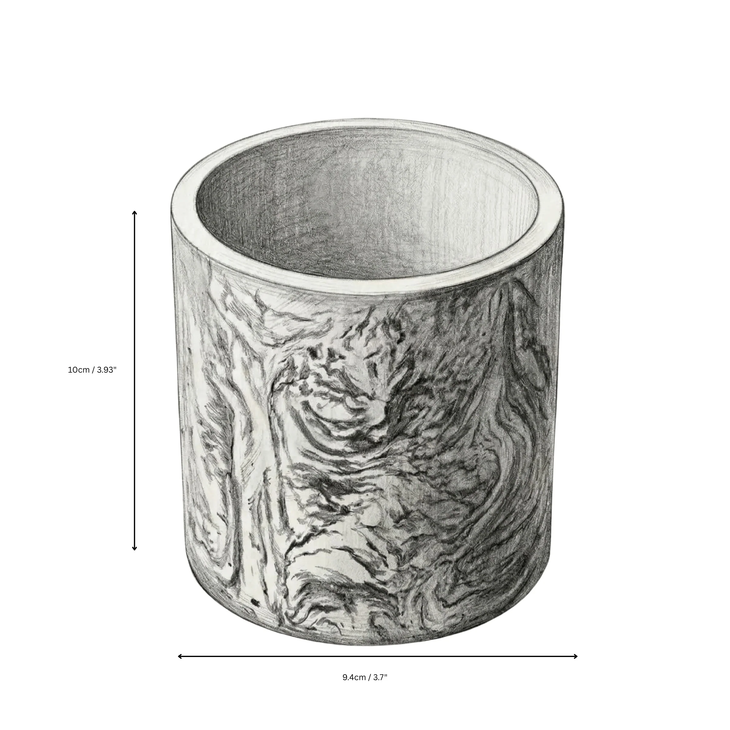 Refillable Dark Grey GRC Candle Vessel — Large - Image 4